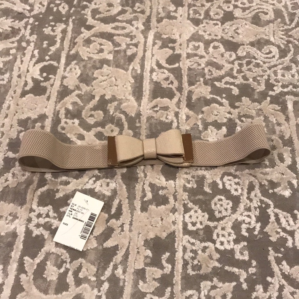 Belt- Beige with Gold and Beige Bow